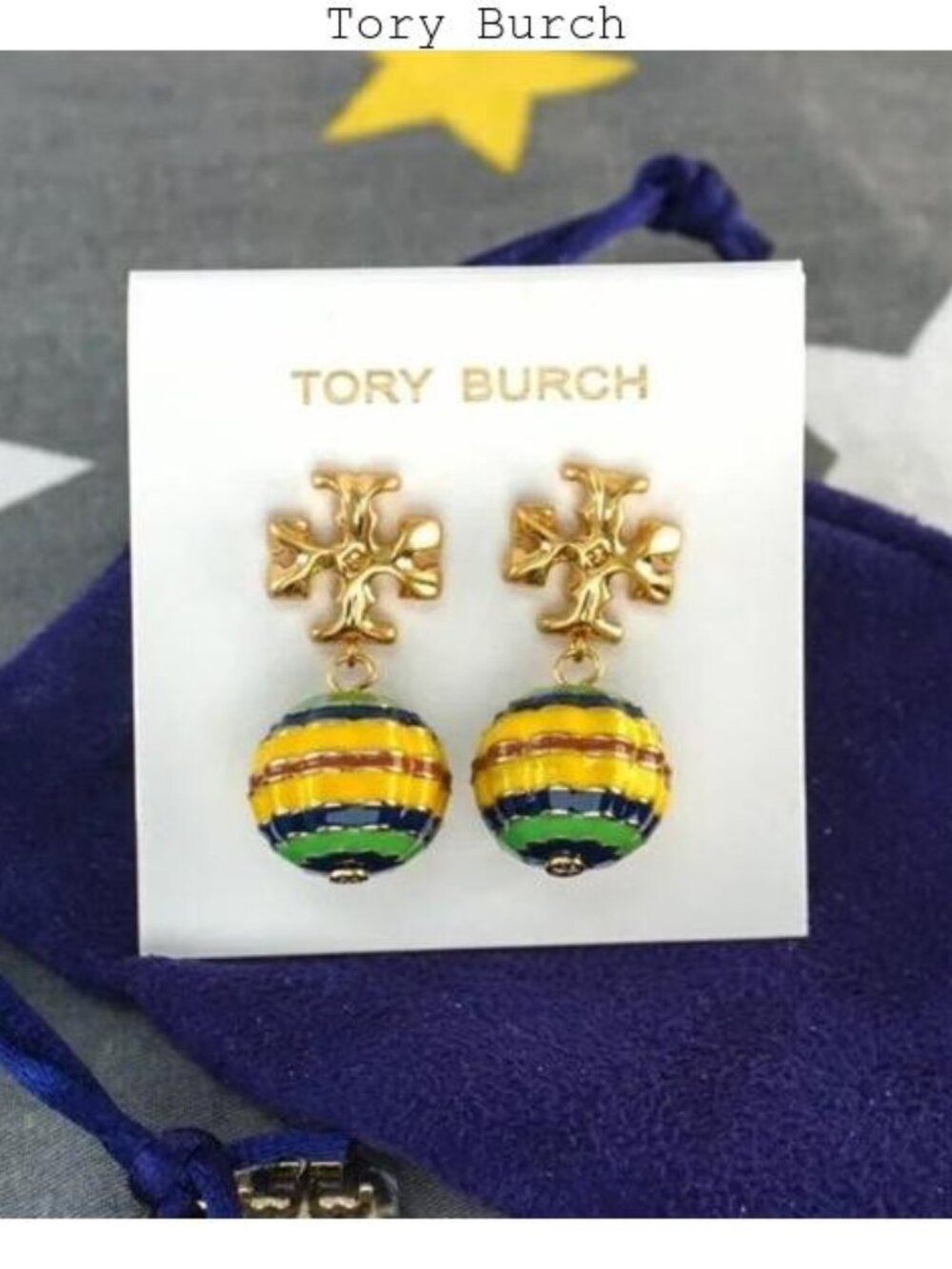 Tory Burch Roxanne Small Drop Earrings in Yellow Multi